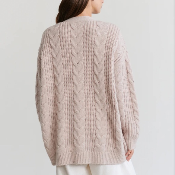 COPY - 🌸🍂JENNI KAYNE Cable Cocoon Cardigan in Blush/Pink - Picture 4 of 10